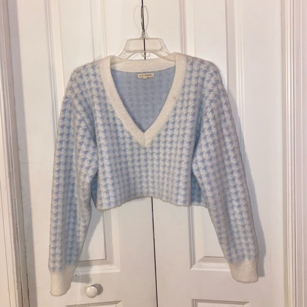 Pacsun LA Hearts fuzzy cropped sweater